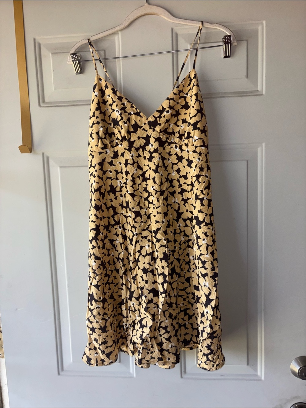 Madewell yellow floral mini slip dress size 6